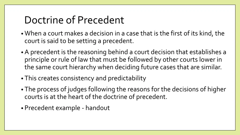 doctrine of precedent