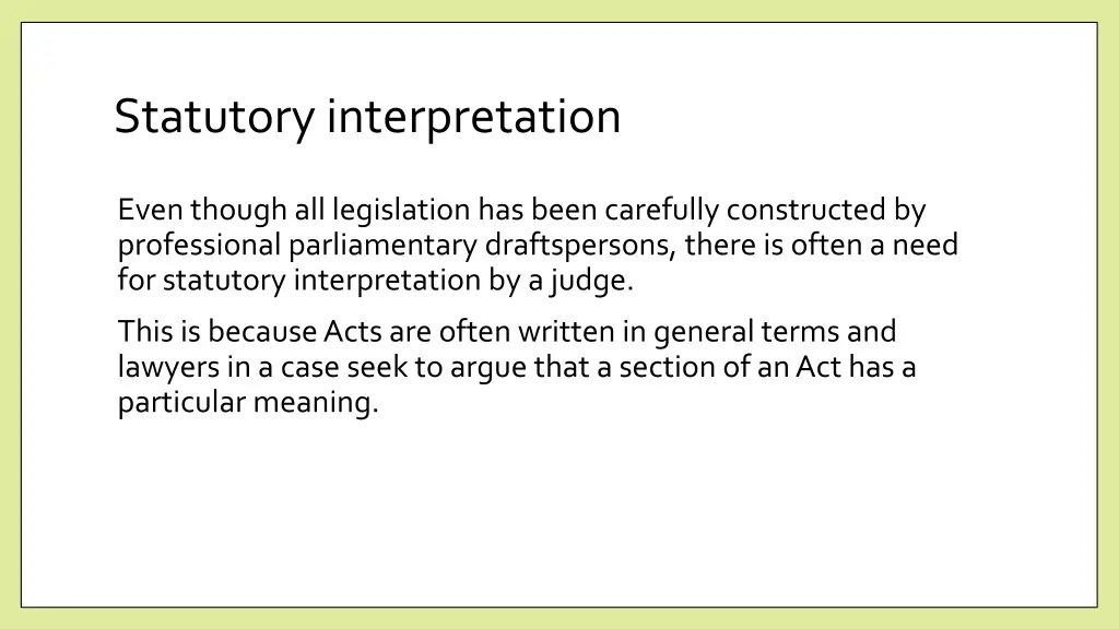 statutory interpretation 1