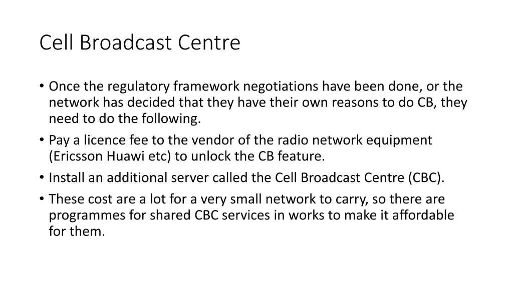 cell broadcast centre