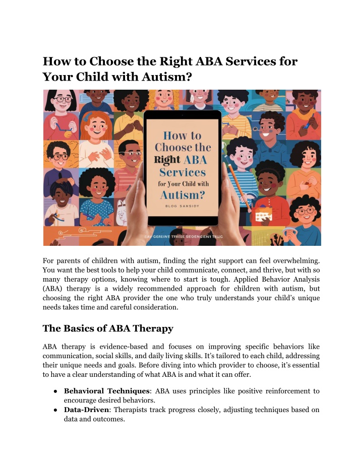 how to choose the right aba services for your