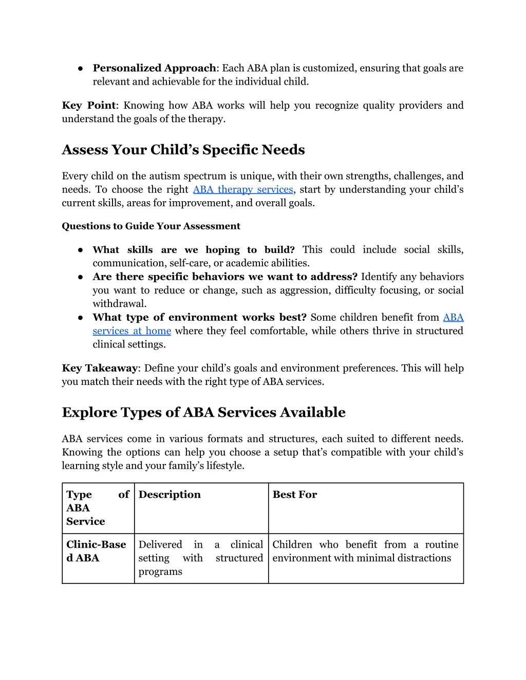 personalized approach each aba plan is customized