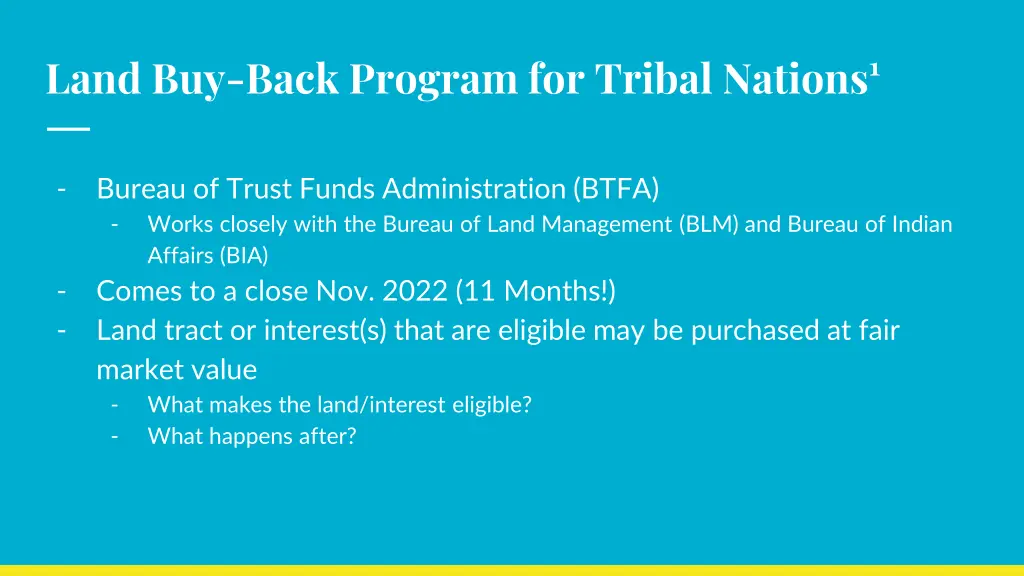 land buy back program for tribal nations