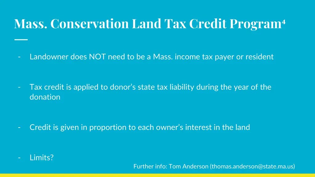 mass conservation land tax credit program