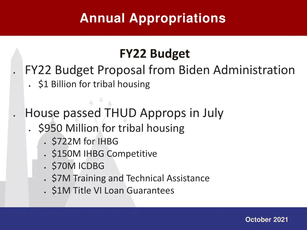 annual appropriations