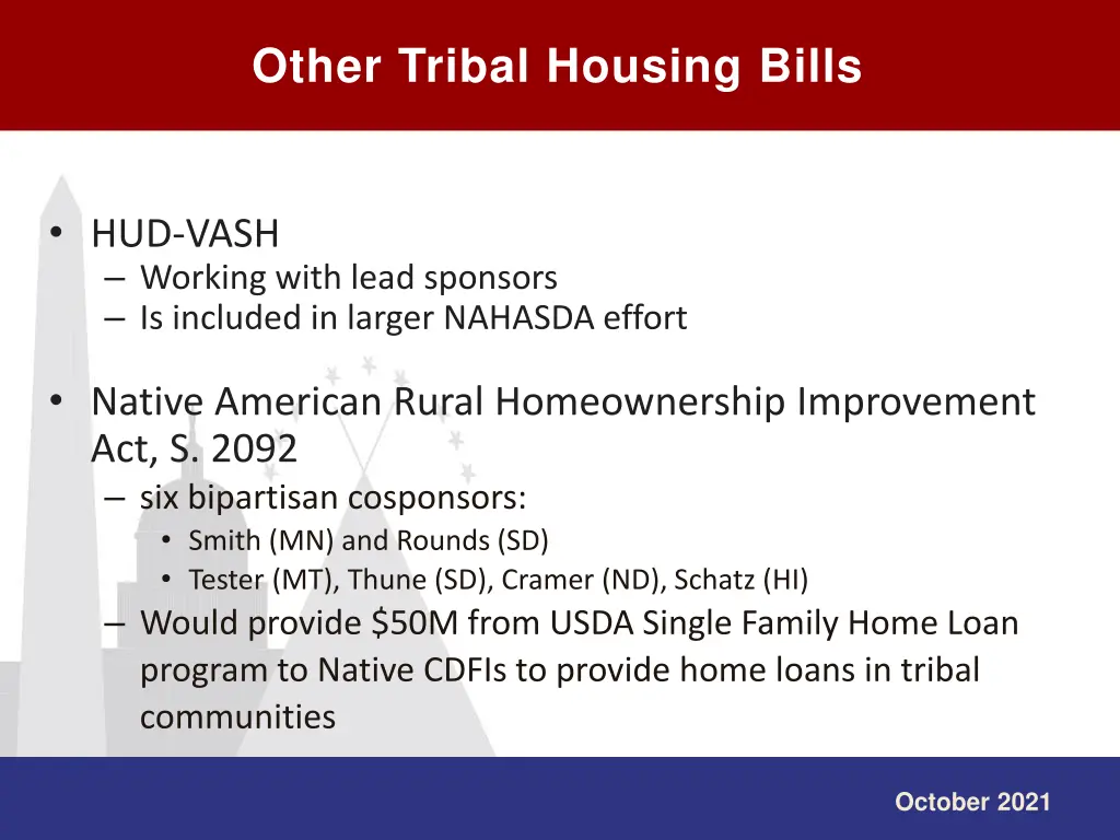 other tribal housing bills