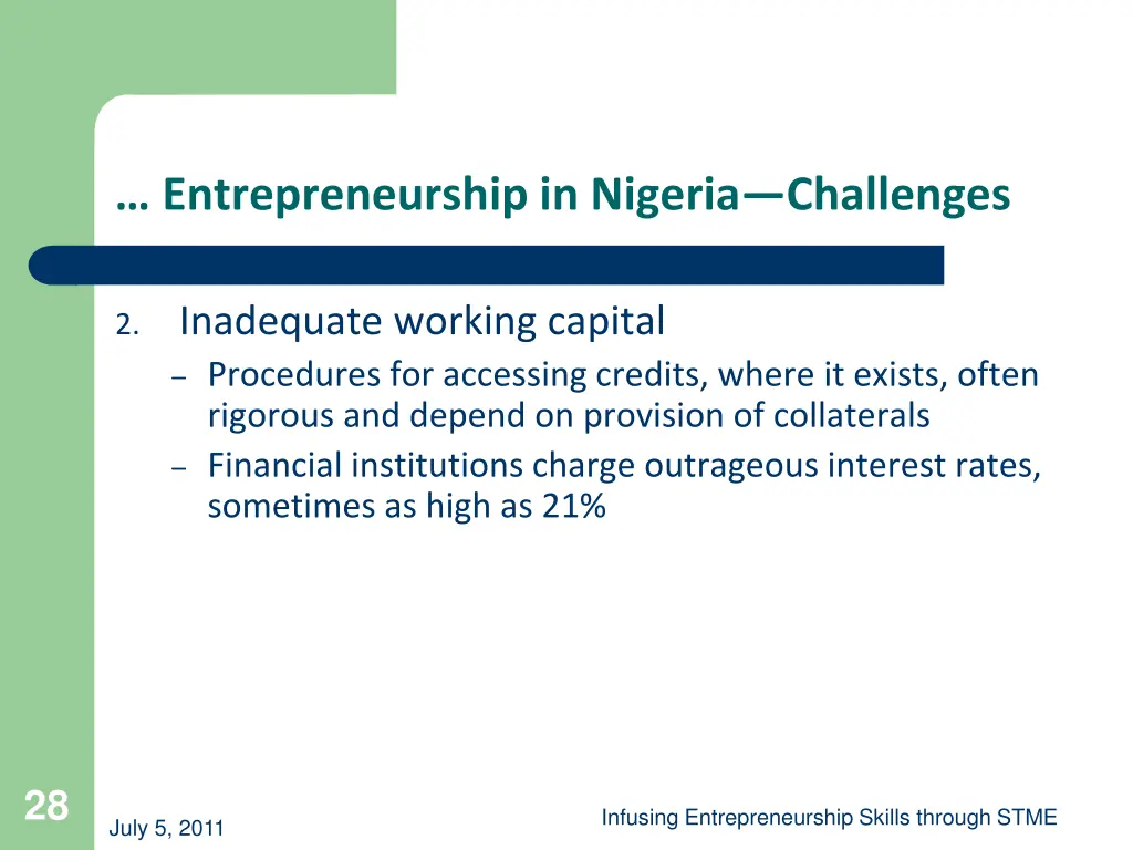 entrepreneurship in nigeria challenges 2