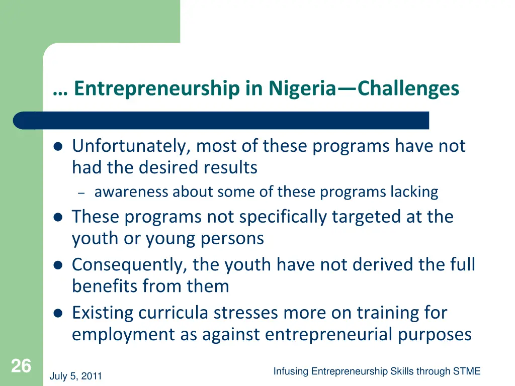 entrepreneurship in nigeria challenges