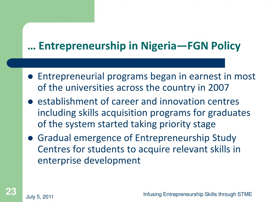 entrepreneurship in nigeria fgn policy 5