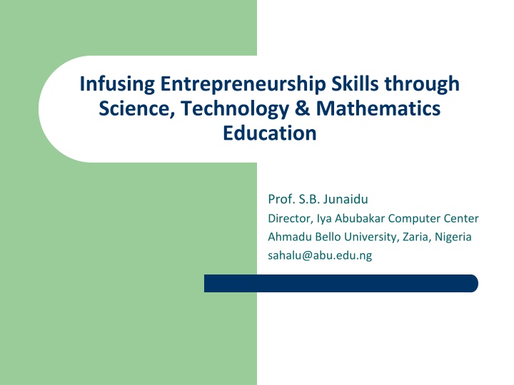 infusing entrepreneurship skills through science