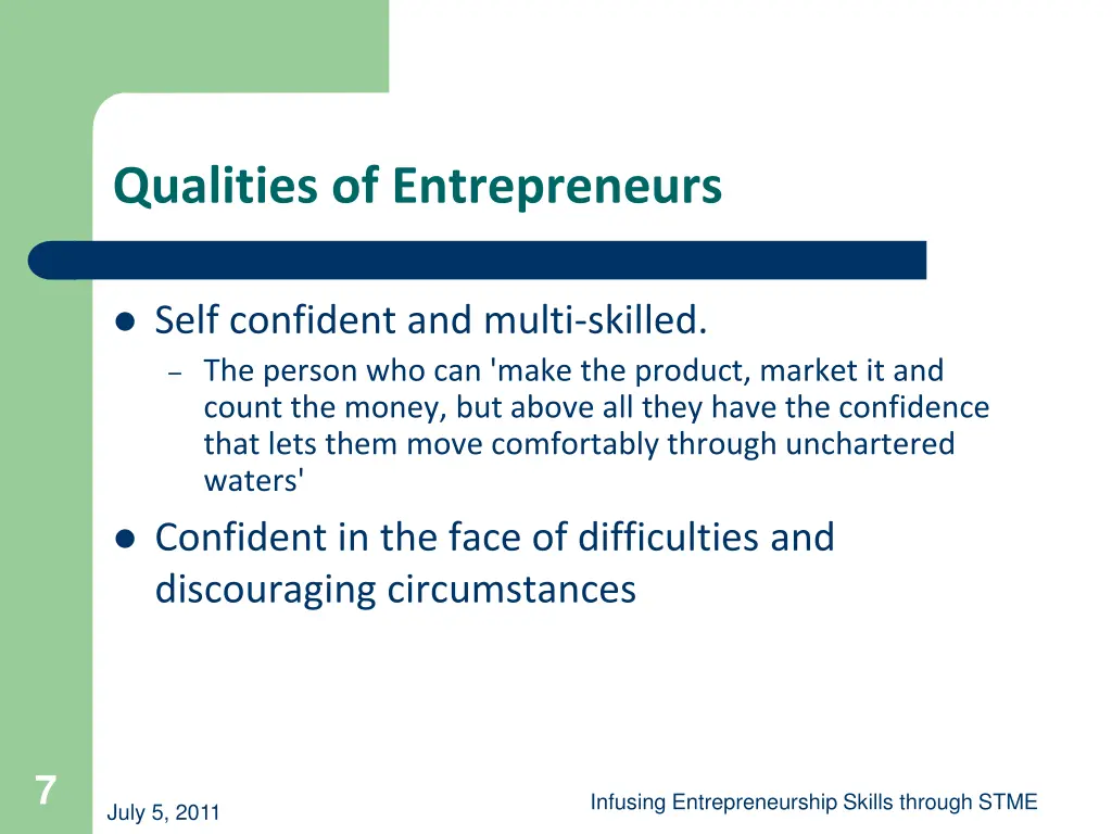 qualities of entrepreneurs