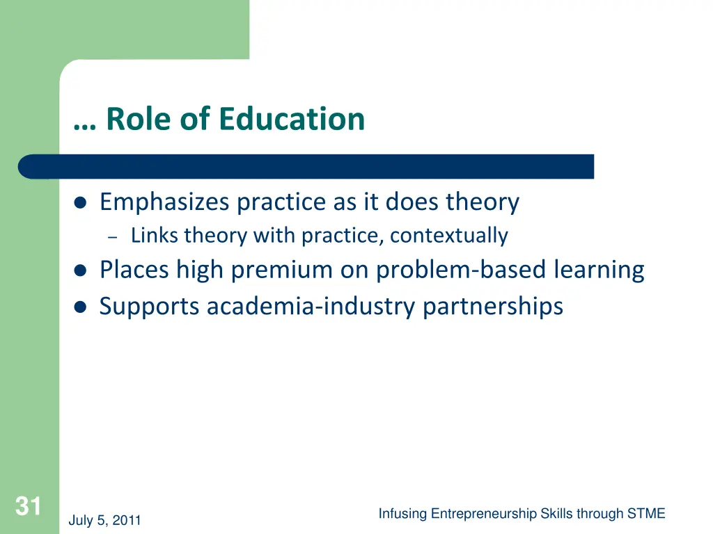 role of education 1