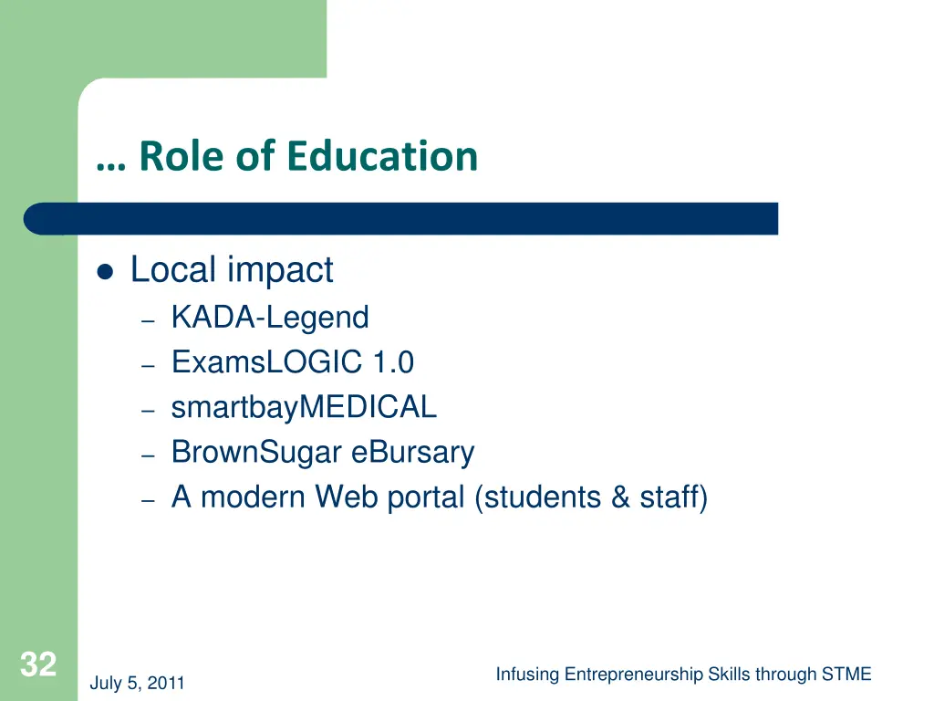 role of education 2