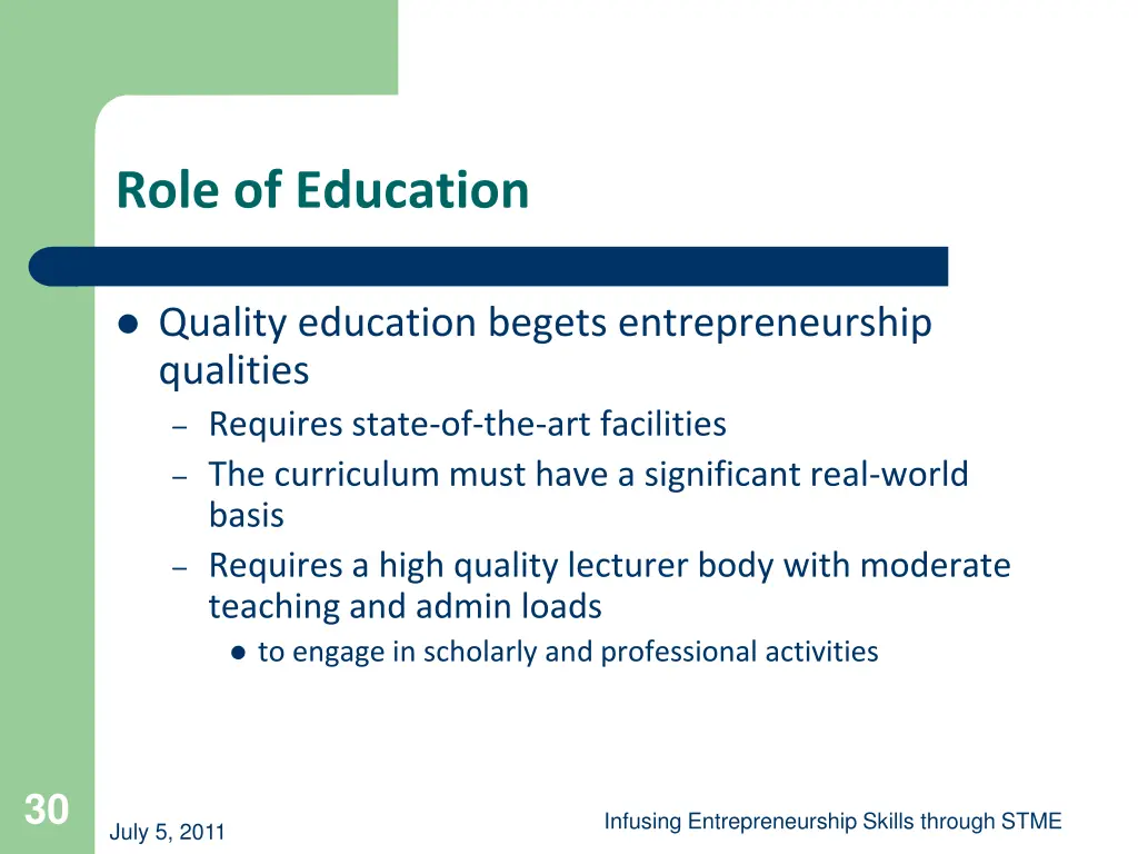 role of education