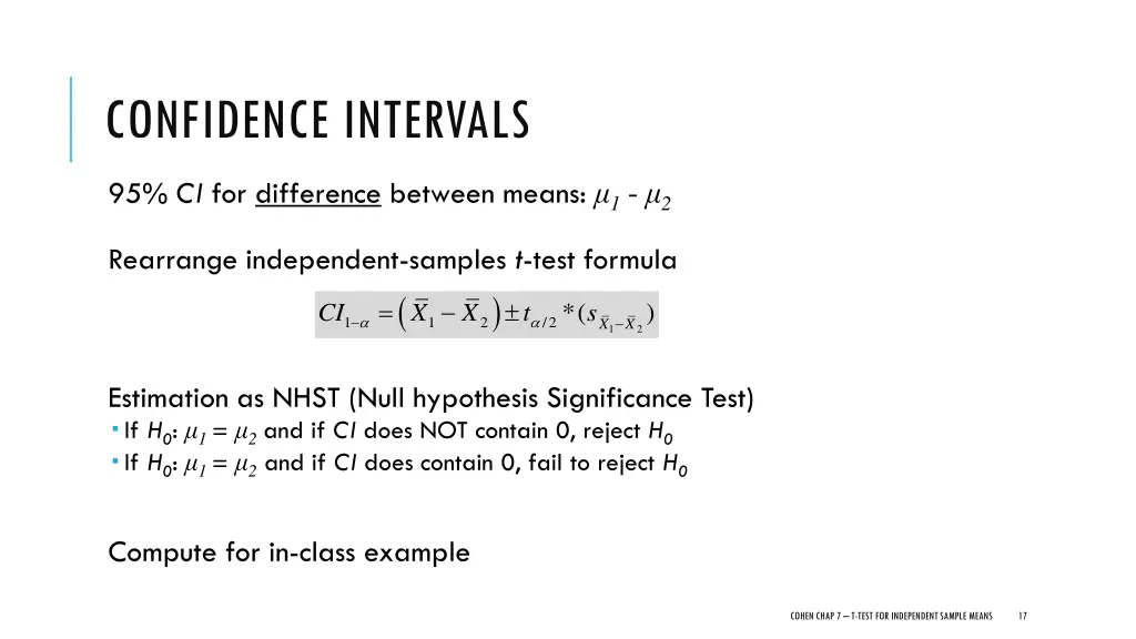 confidence intervals