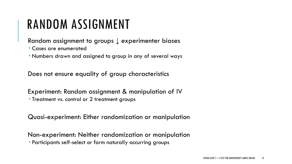 random assignment