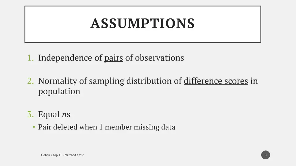 assumptions