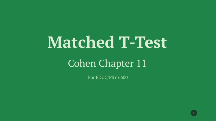 matched t test cohen chapter 11