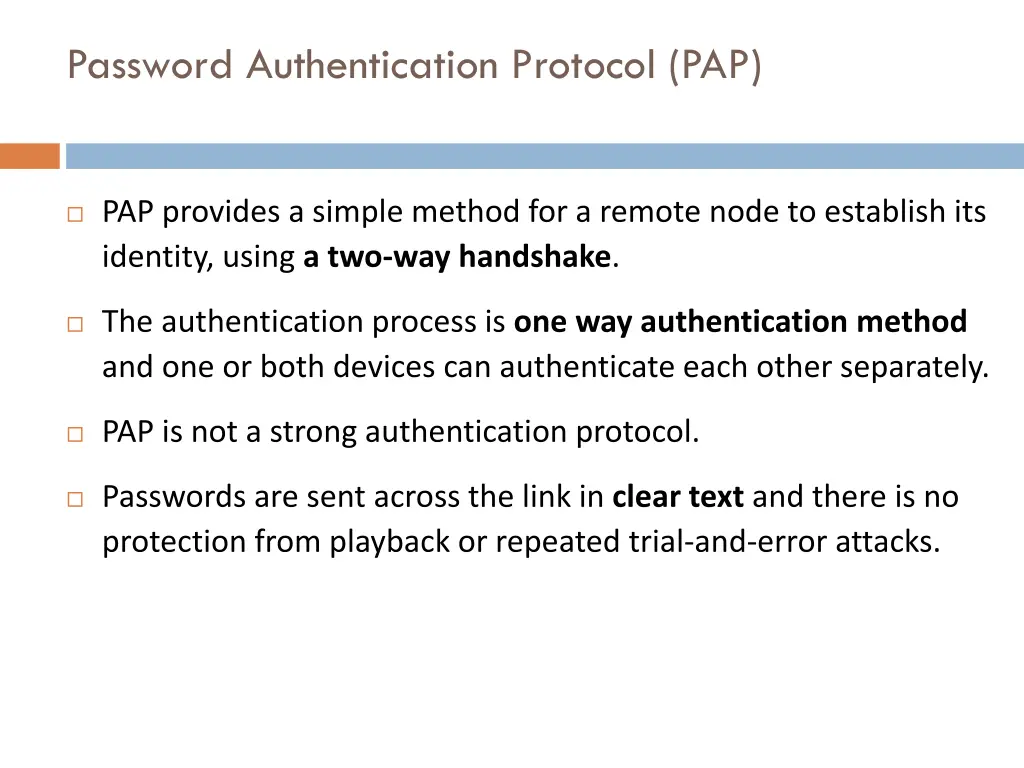 password authentication protocol pap