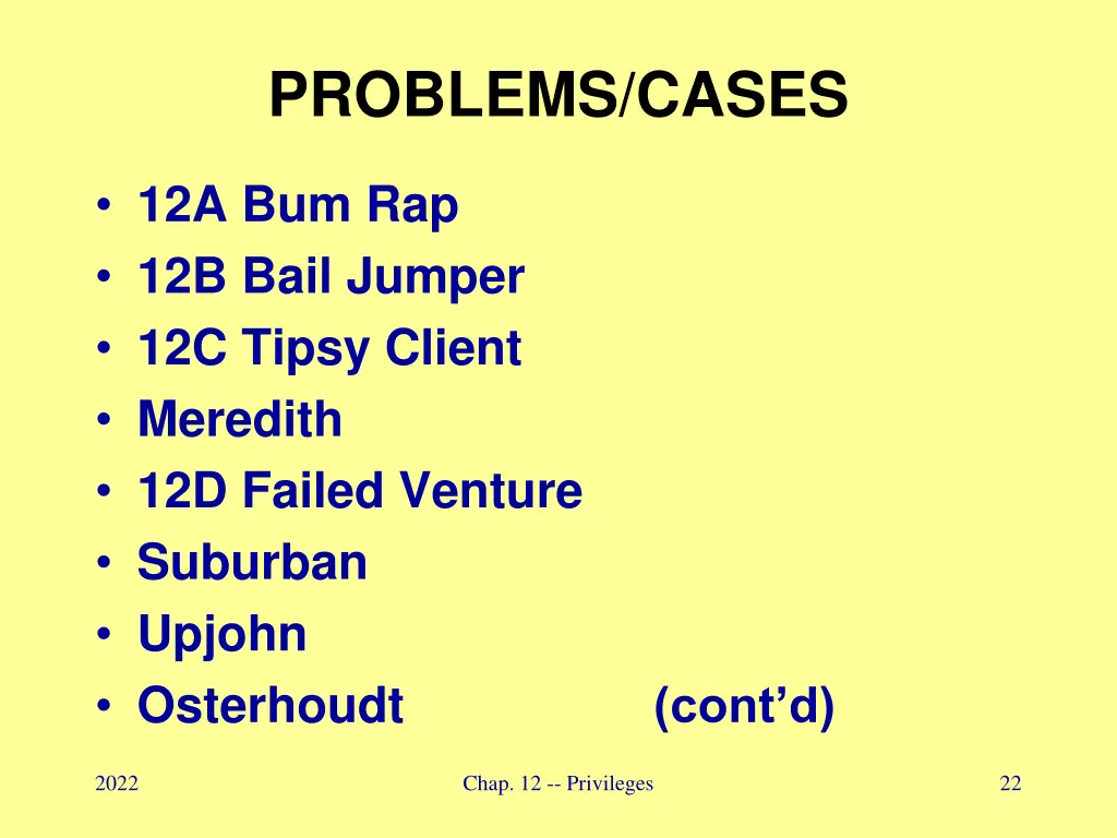 problems cases