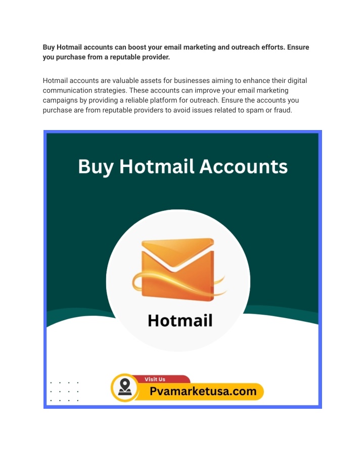 buy hotmail accounts can boost your email