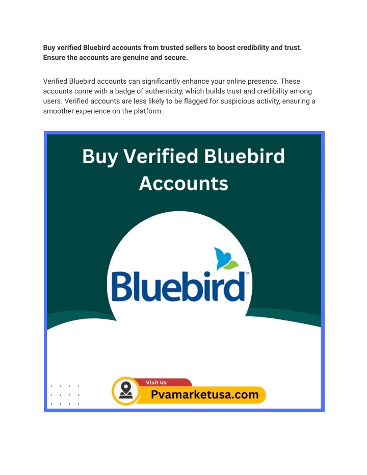 buy verified bluebird accounts from trusted