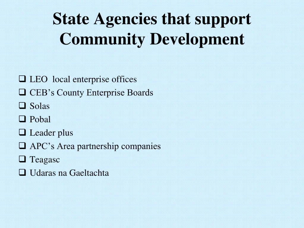 state agencies that support community development