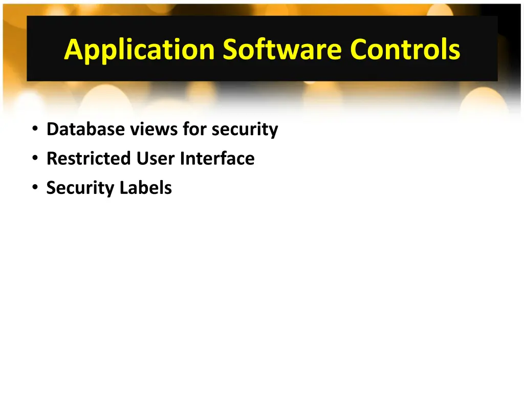 application software controls