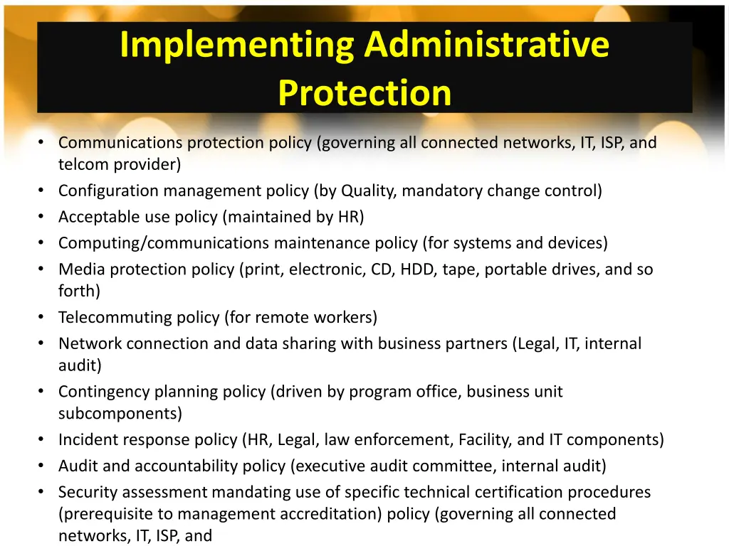 implementing administrative protection 1