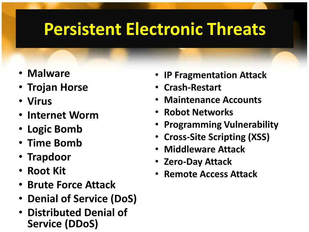 persistent electronic threats