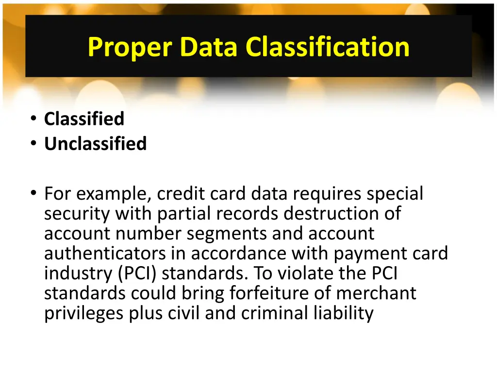 proper data classification