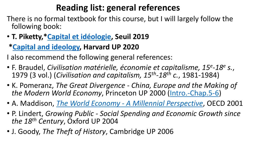 reading list general references there