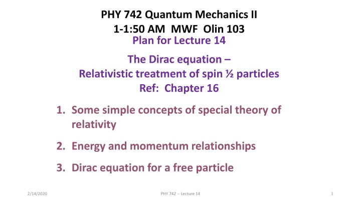 phy 742 quantum mechanics ii 1 1 50 am mwf olin