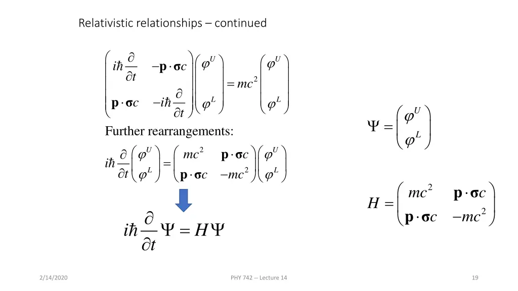 relativistic relationships continued 2