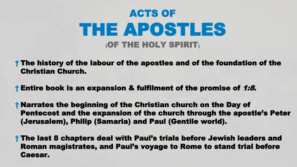 acts of acts of apostles of the holy spirit 1