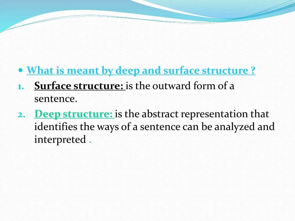 what is meant by deep and surface structure