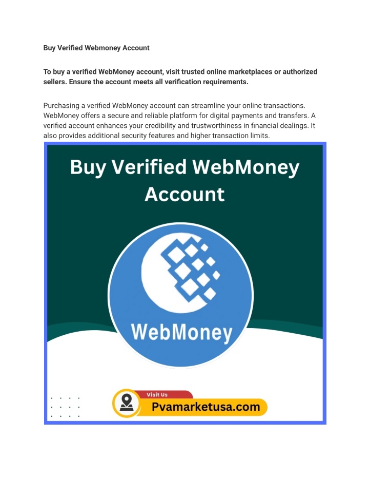 buy verified webmoney account