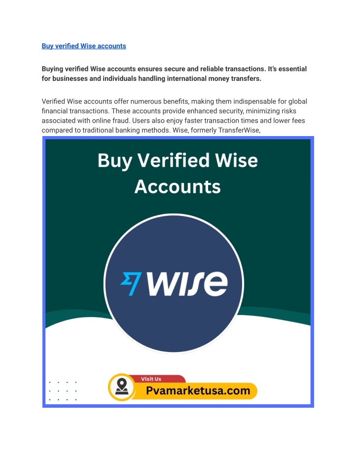 buy verified wise accounts