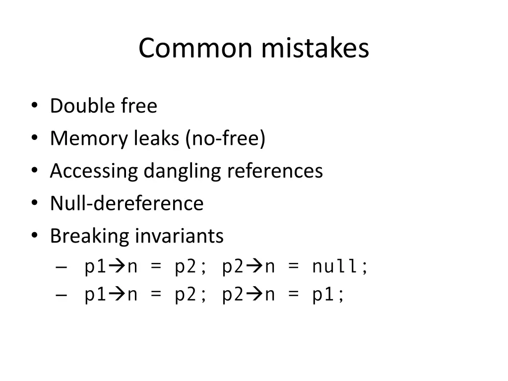 common mistakes