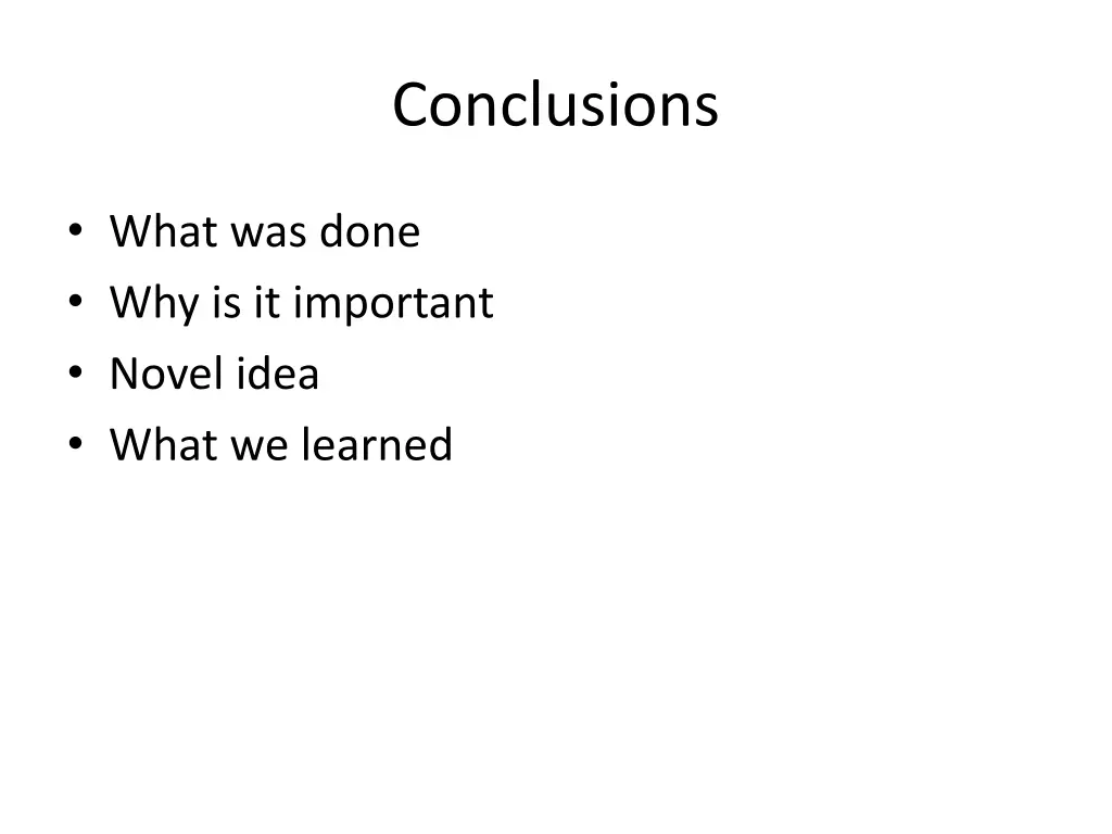 conclusions