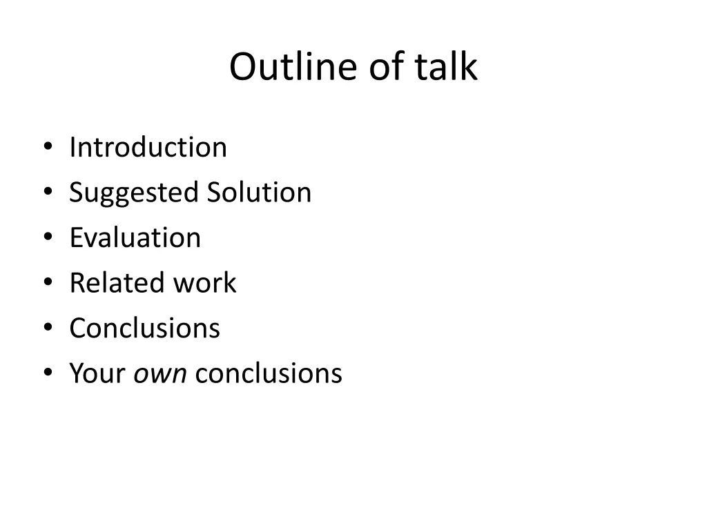 outline of talk