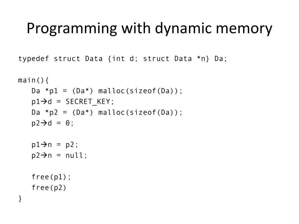 programming with dynamic memory