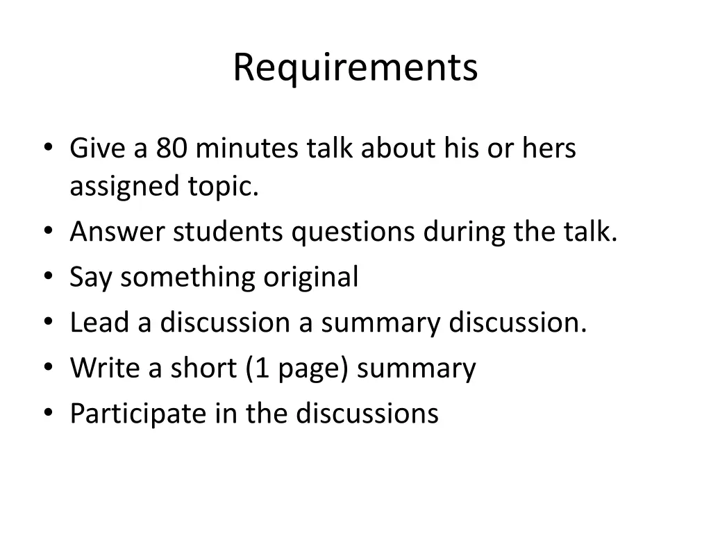 requirements 1