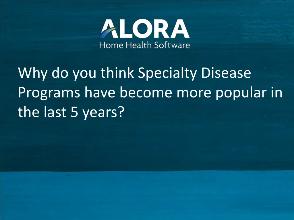 why do you think specialty disease programs have