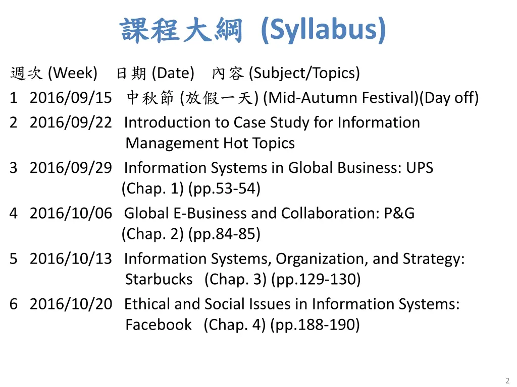 syllabus