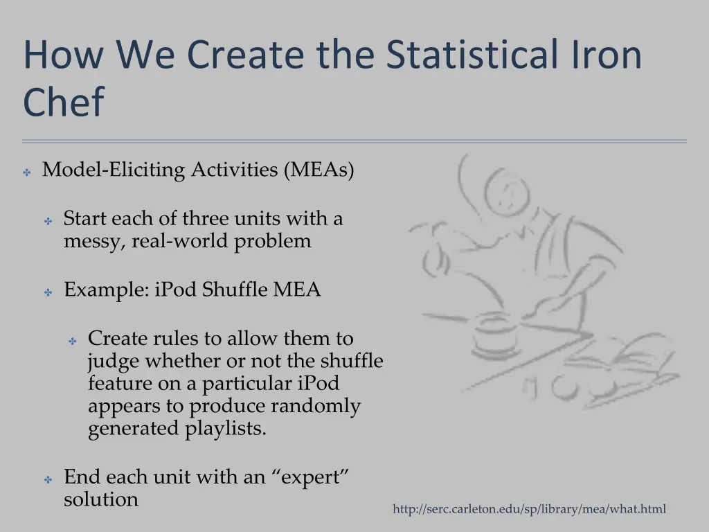 how we create the statistical iron chef 1