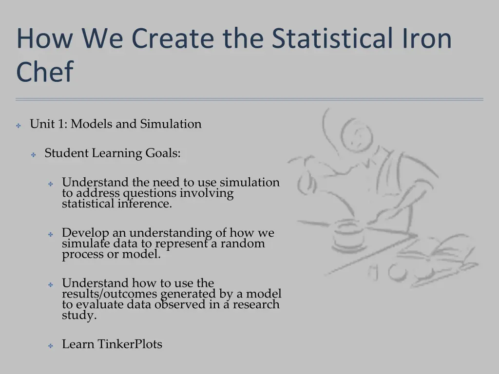 how we create the statistical iron chef 4