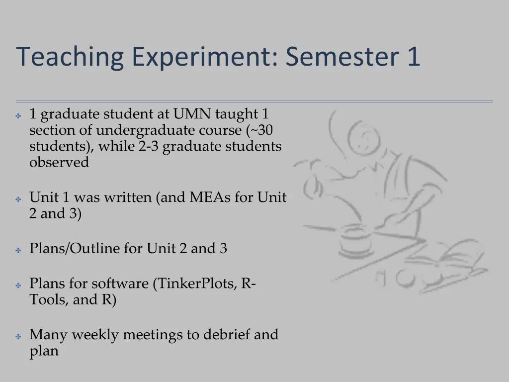 teaching experiment semester 1 1