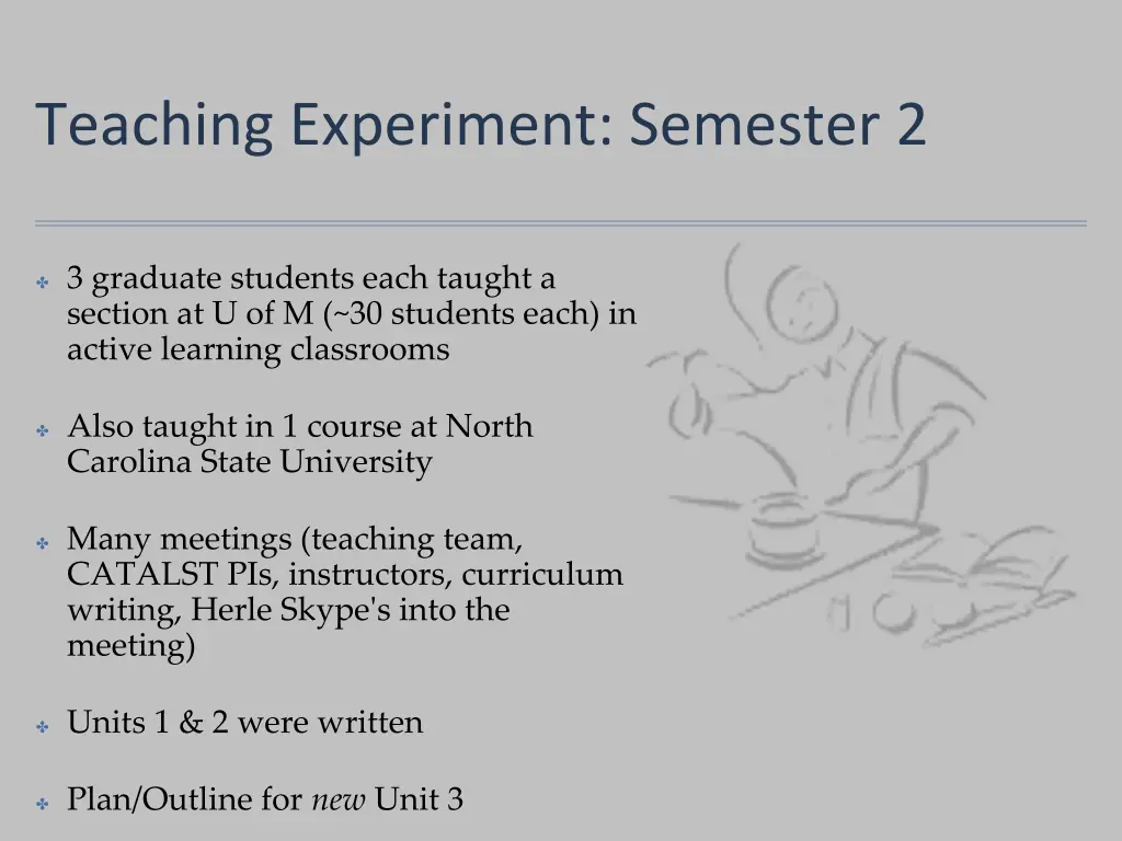 teaching experiment semester 2 1