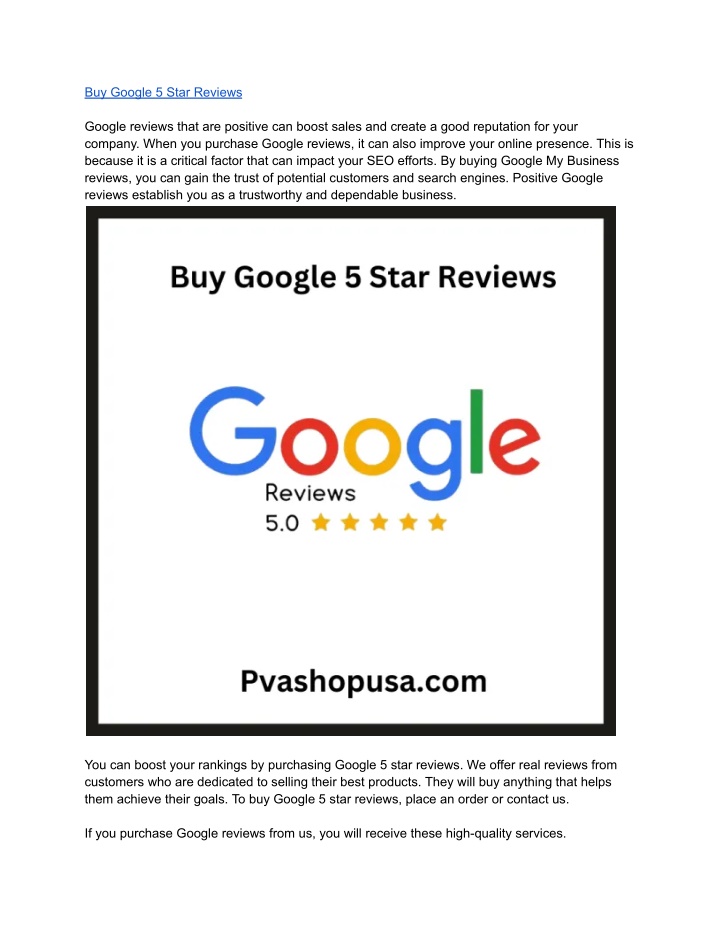 buy google 5 star reviews