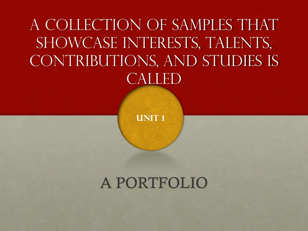 a collection of samples that showcase interests